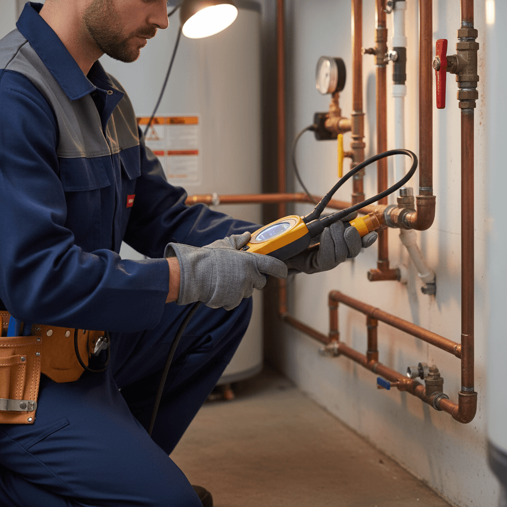 Leak detection on copper pipes