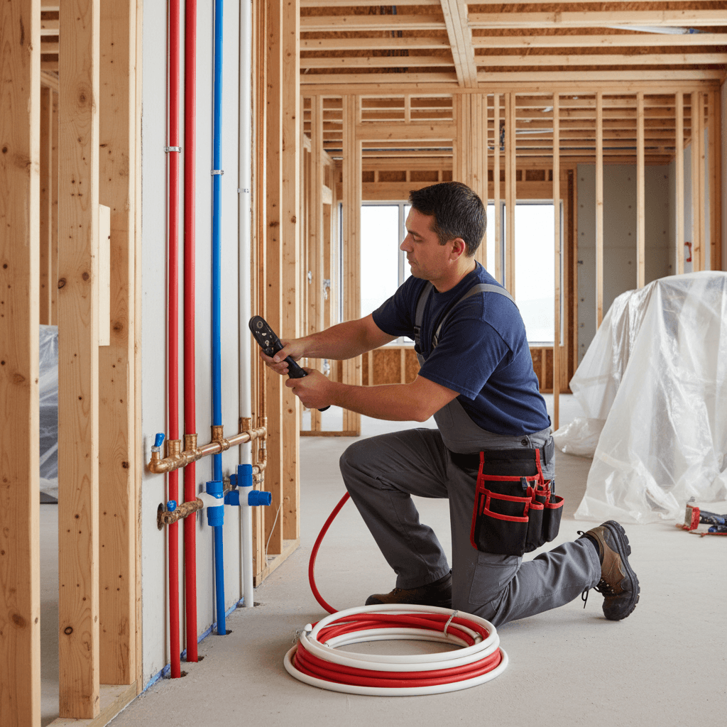 New PEX/copper piping installation